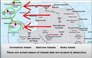 Delta + Omicron Islands in Antarctica